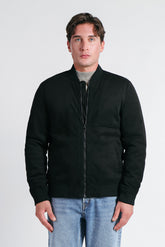 GIUBBOTTO BOMBER EFFETTO CAMOSCIO NERO